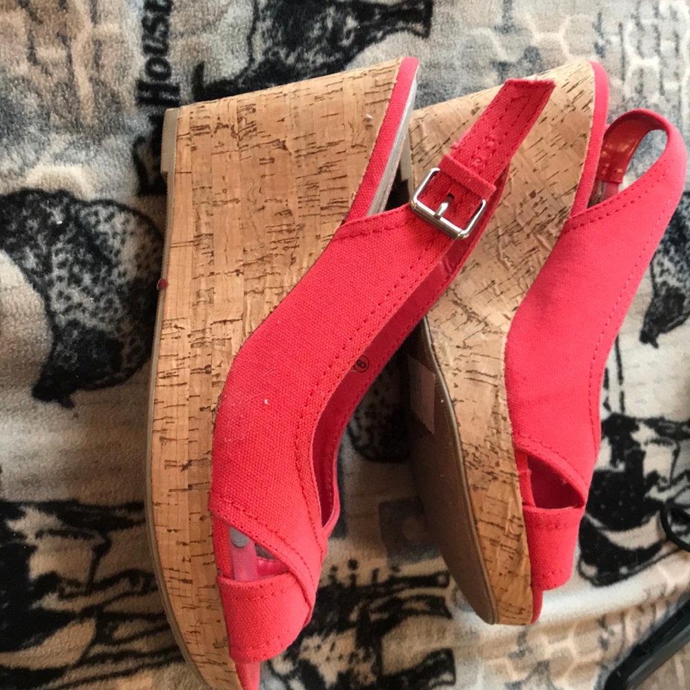 Maurices wedges. Like a pink/coral color